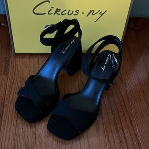 Black Chunky Platform Heels